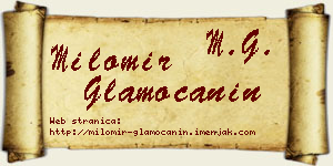 Milomir Glamočanin vizit kartica